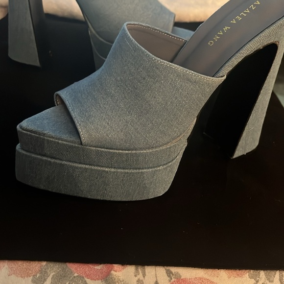 Azalea Wang 6" Denim Platforms Size 7 - Picture 4 of 4